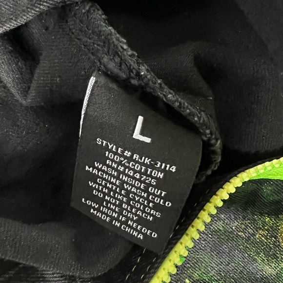 Custom Vibrant Mardi Gras Green and Black Denim American Bazi Jacket, Size: Lg - Picture 9 of 10